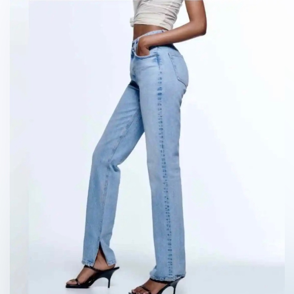 Zara High rise light wash jeans
